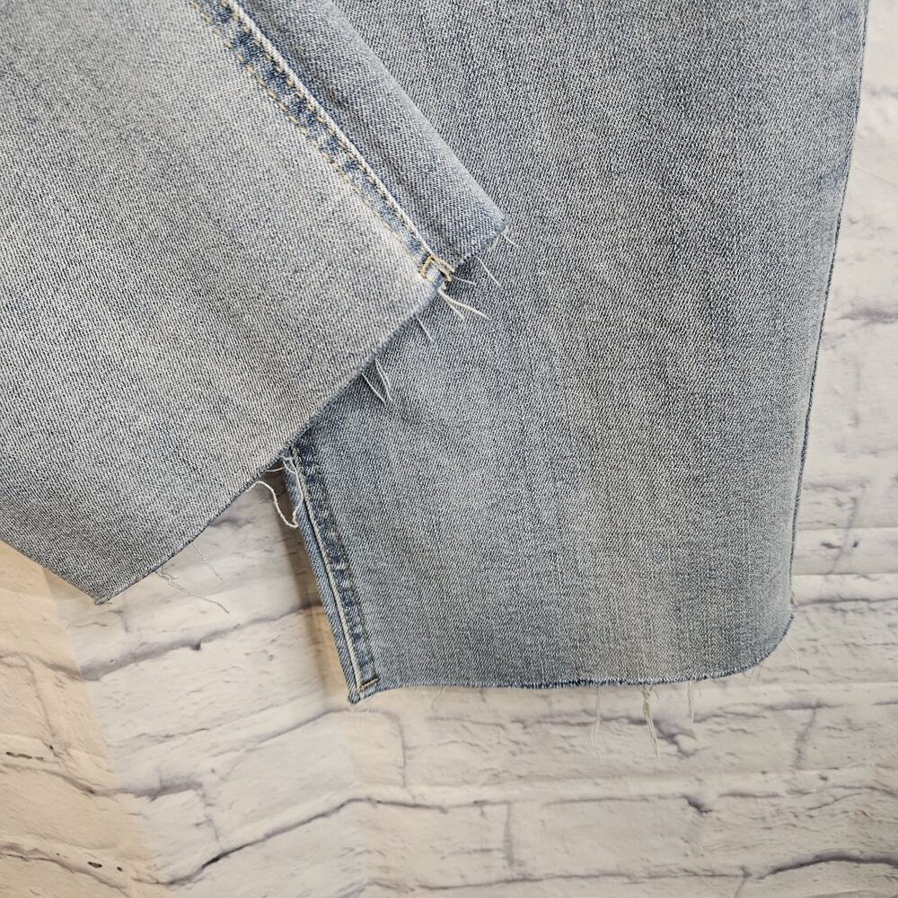 OAT Jeans Womens Size 10/30 Straight Leg High Rise Frayed Hem Denim - Picture 2 of 6